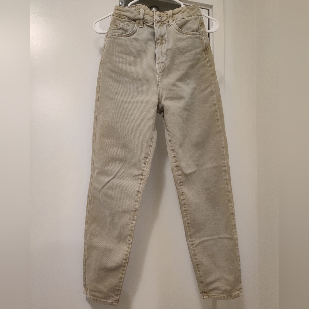 Zara light kaki green jeans